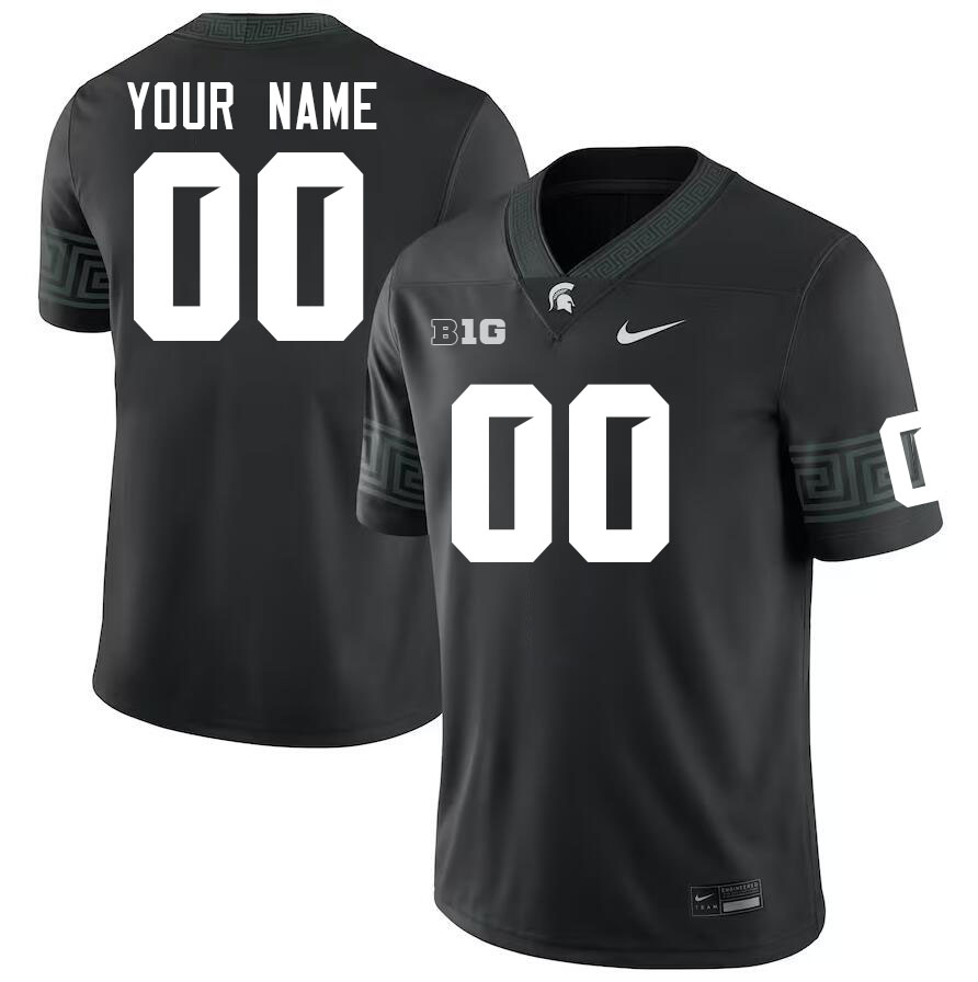 Custom Michigan State Spartans Name And Number College Football Jerseys-Black